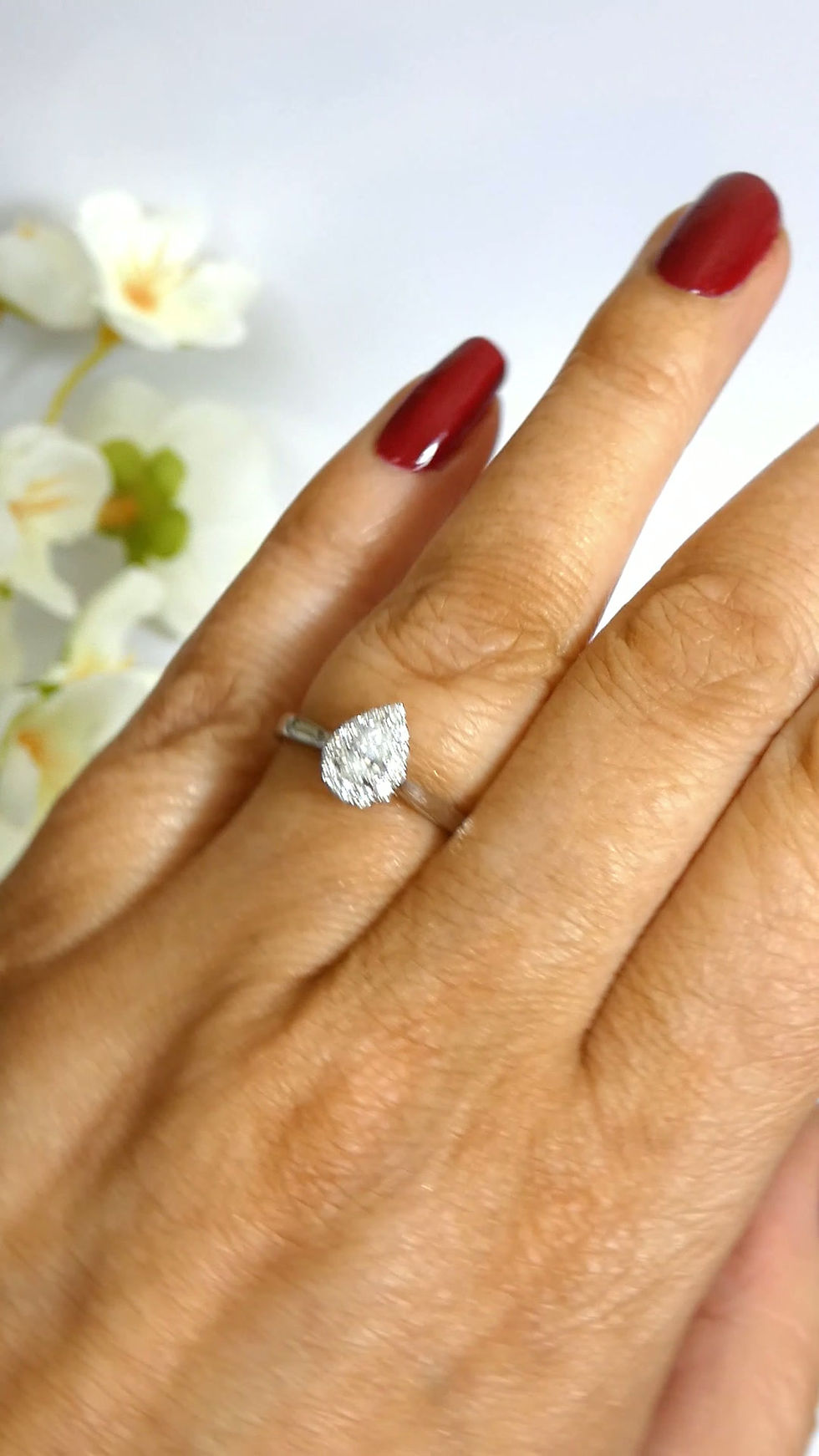 Thumbnail: Pear Cut Cluster Diamond Ring