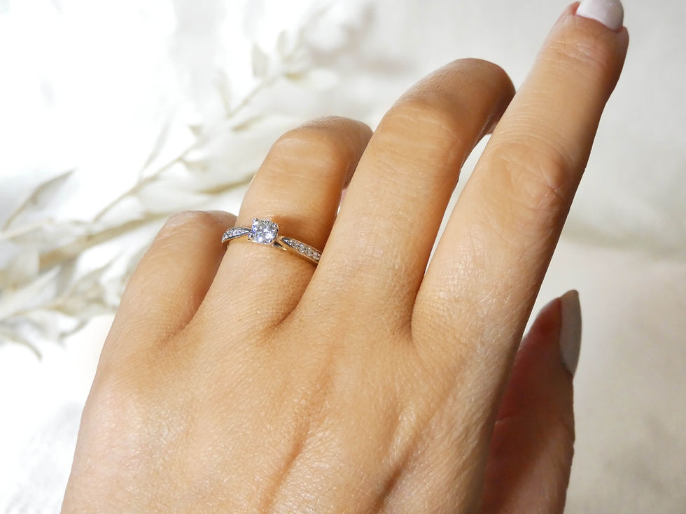 Thumbnail: Solitaire Engagement ring With Diamond Set Shoulders