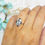 Thumbnail: Blue Topaz,Sapphire & Diamond Kite Shape Ring