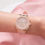 Thumbnail: Guess Heiress Rose Gold Tone Case Pink Silicone Watch