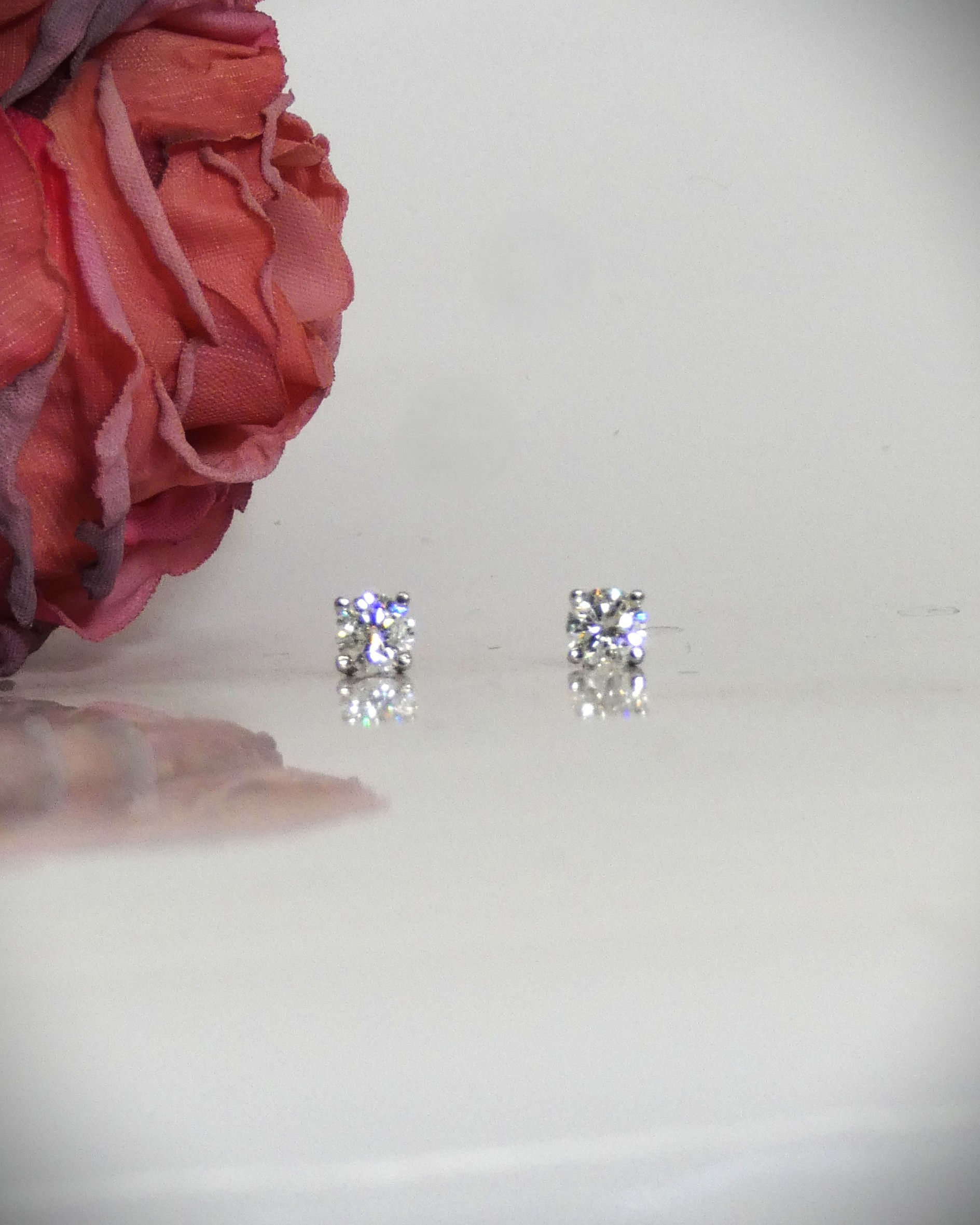 Solitaire Stud Diamond Earrings