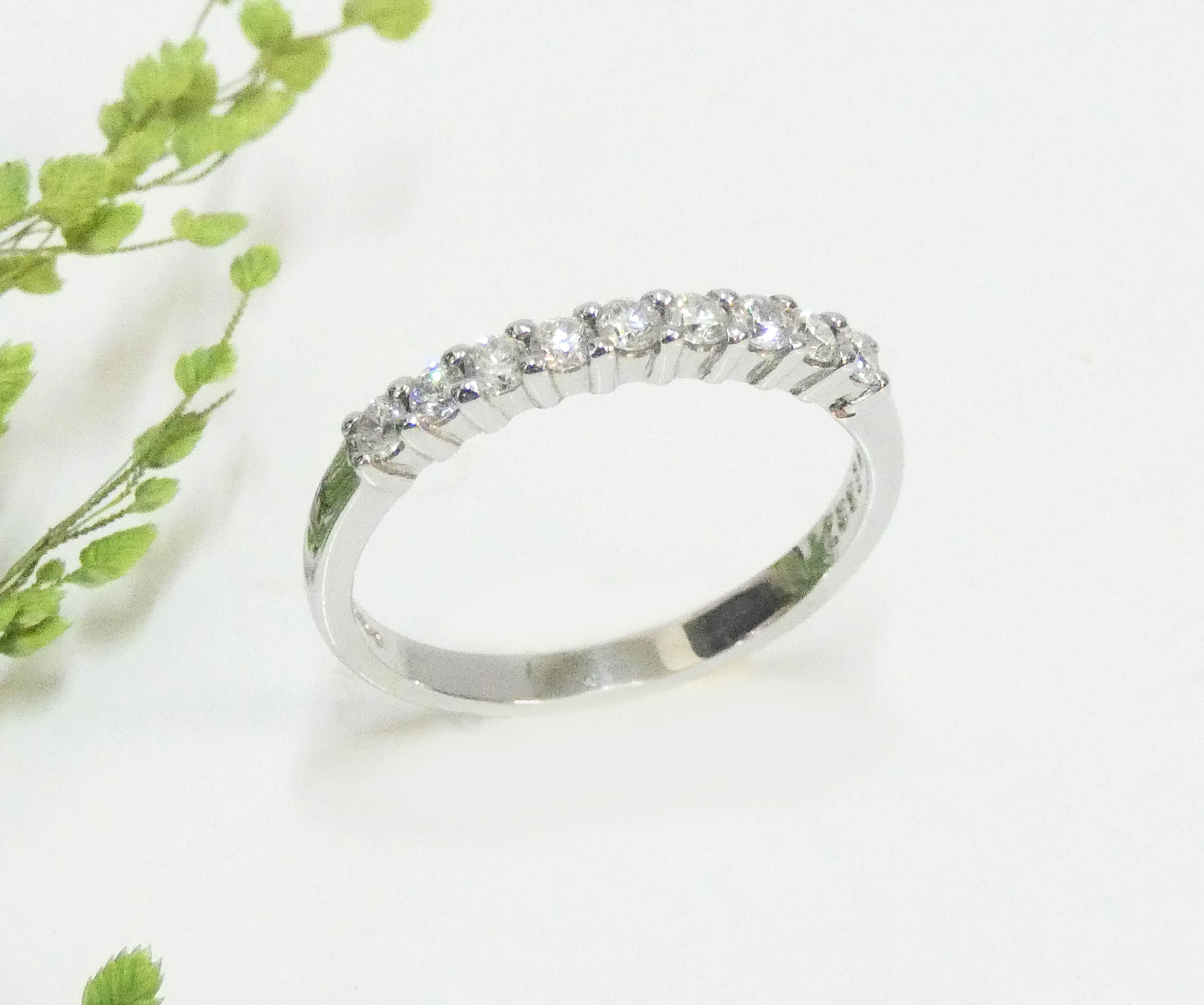 White Gold 9 Stone Diamond Band