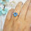 Thumbnail: TrillionCut Blue Topaz White Gold Ring