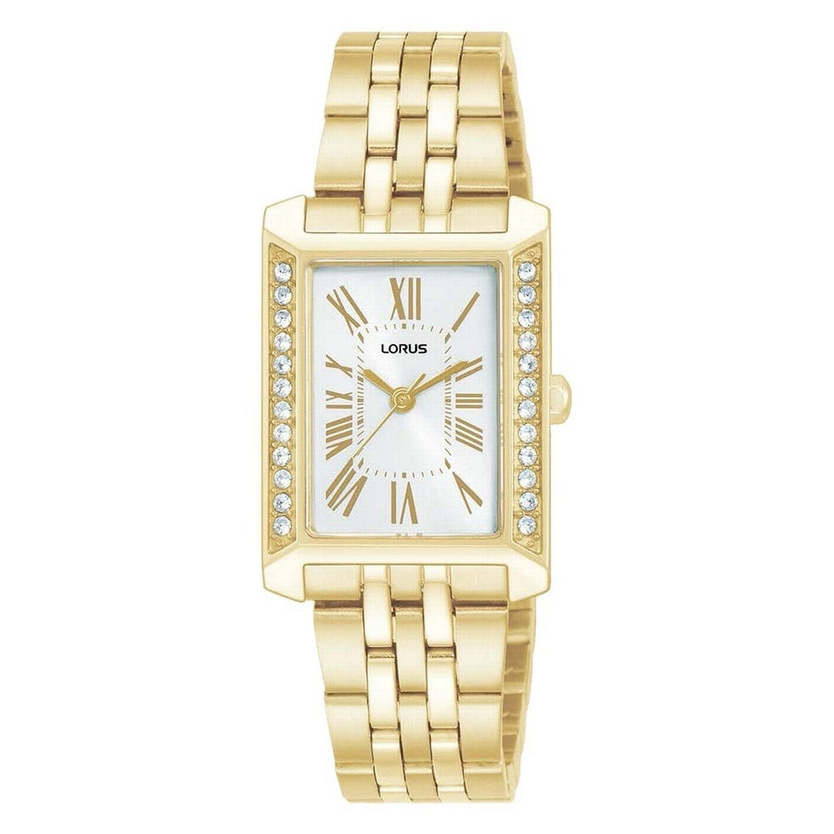LORUS QUARTZ LADIES GOLD PLATED WHITE DIAL BRACELET WATCH