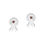 Thumbnail: Sterling Silver Rosette Stud Earrings With Red Cz