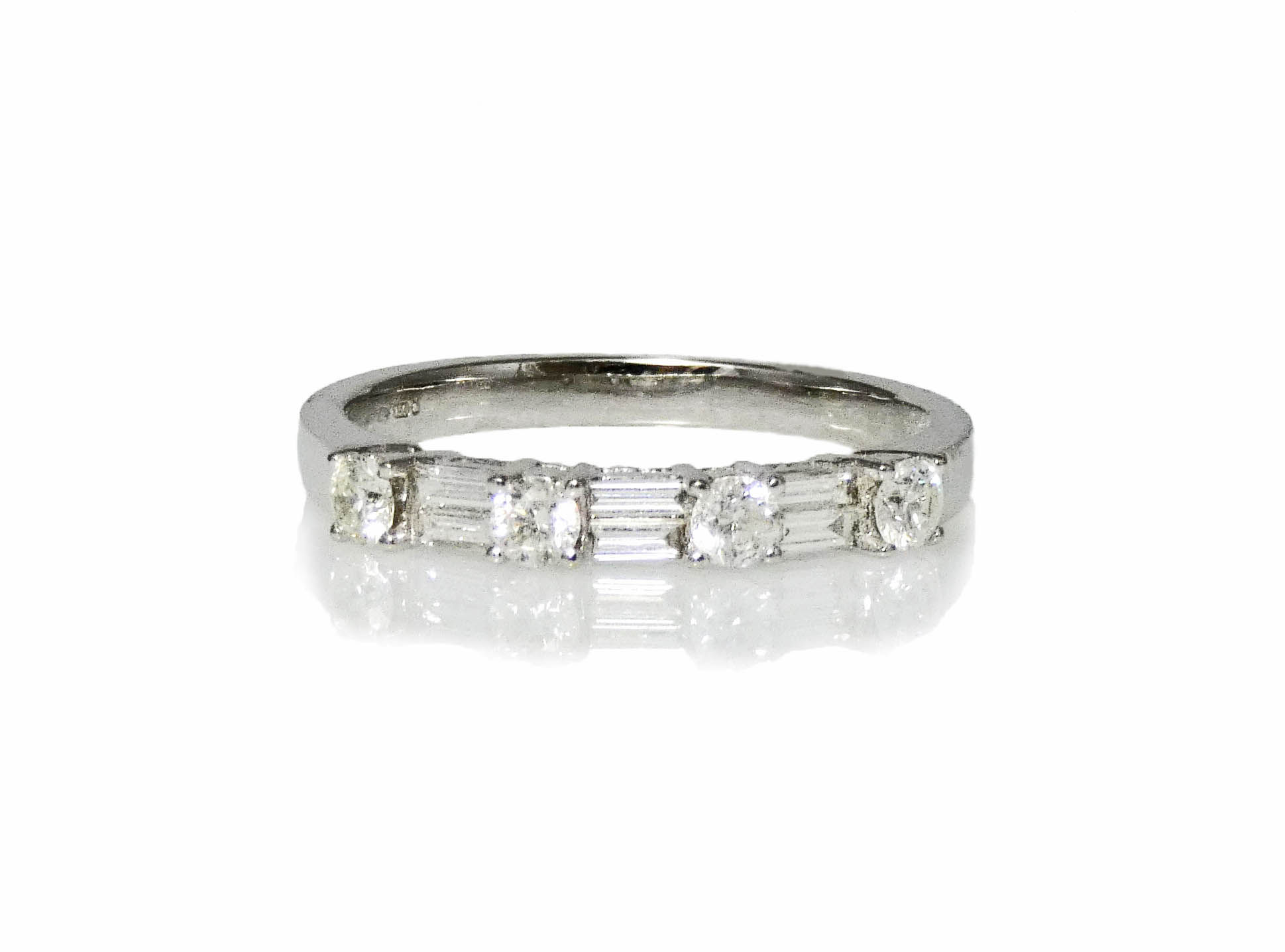 White Gold Baguette & Brilliant Cut Diamond Eternity Ring