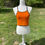 Thumbnail: Orange w/ Black Lace Halter Top