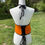 Thumbnail: Orange w/ Black Lace Halter Top