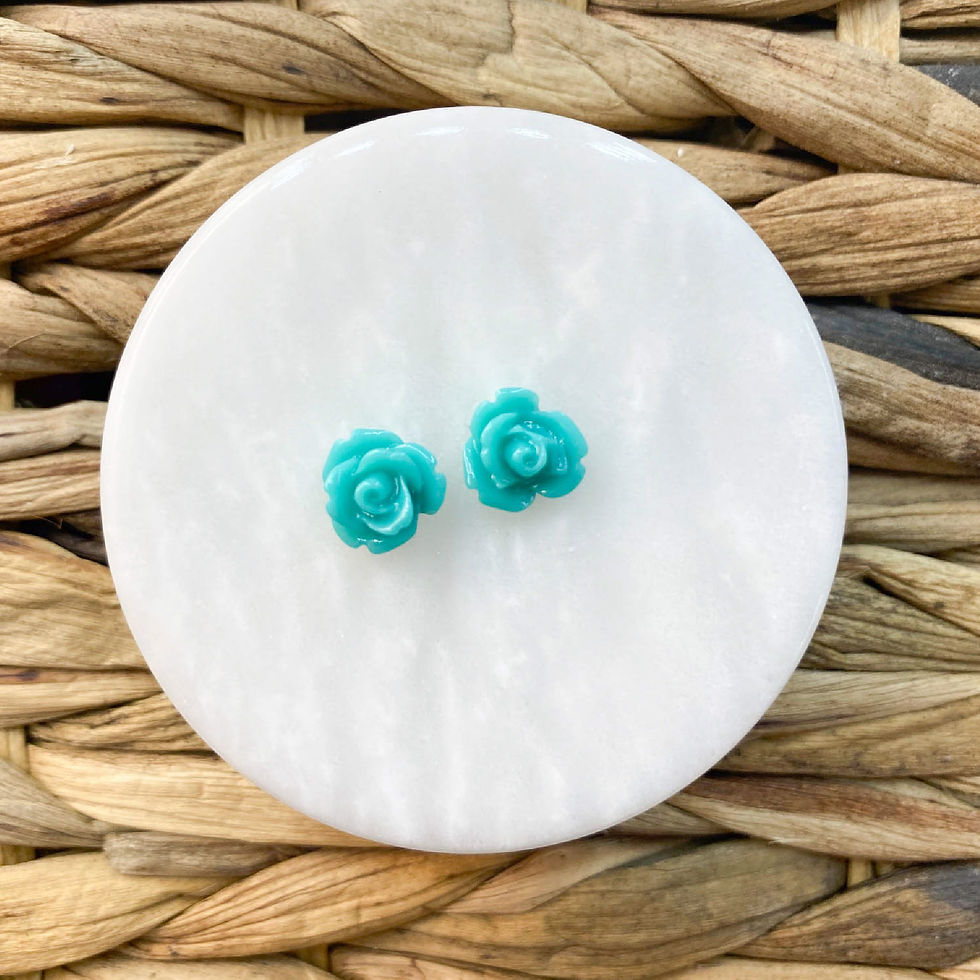 Thumbnail: Flower Small Stud Earrings (Solids) - Color Options