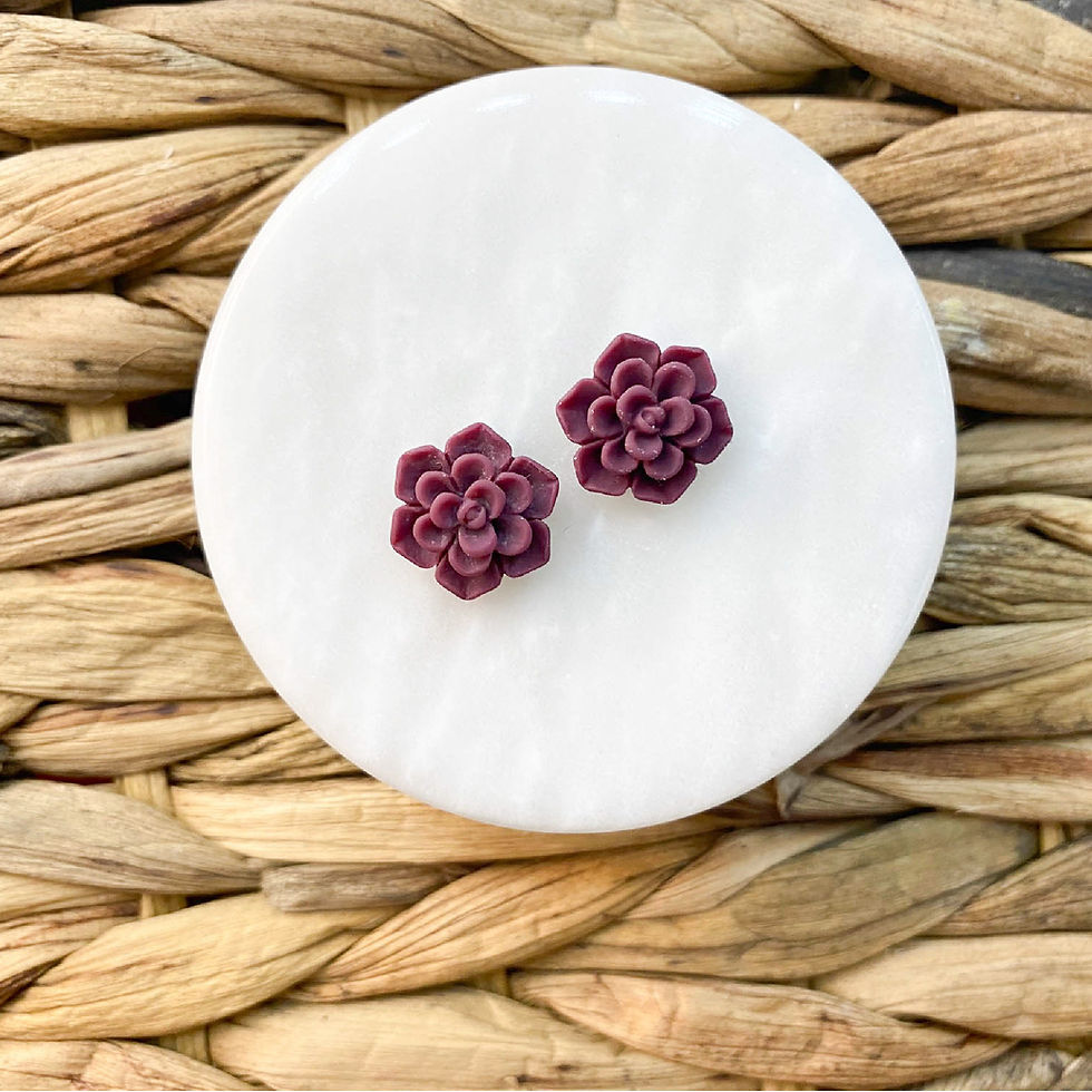 Thumbnail: Flower Medium Stud Earrings (Matte) - Color Options