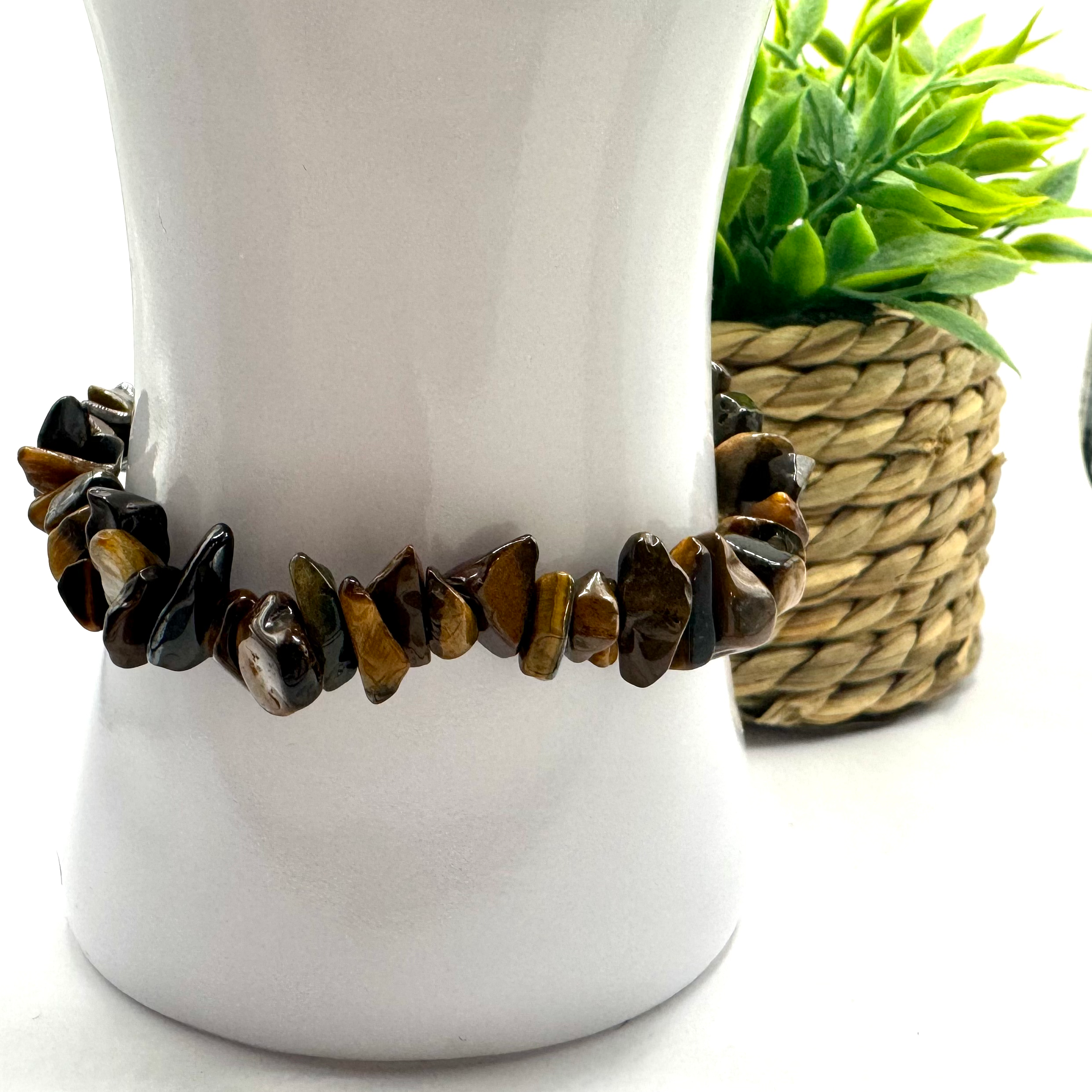 Natural Tiger’s Eye Chip Stone Bracelet