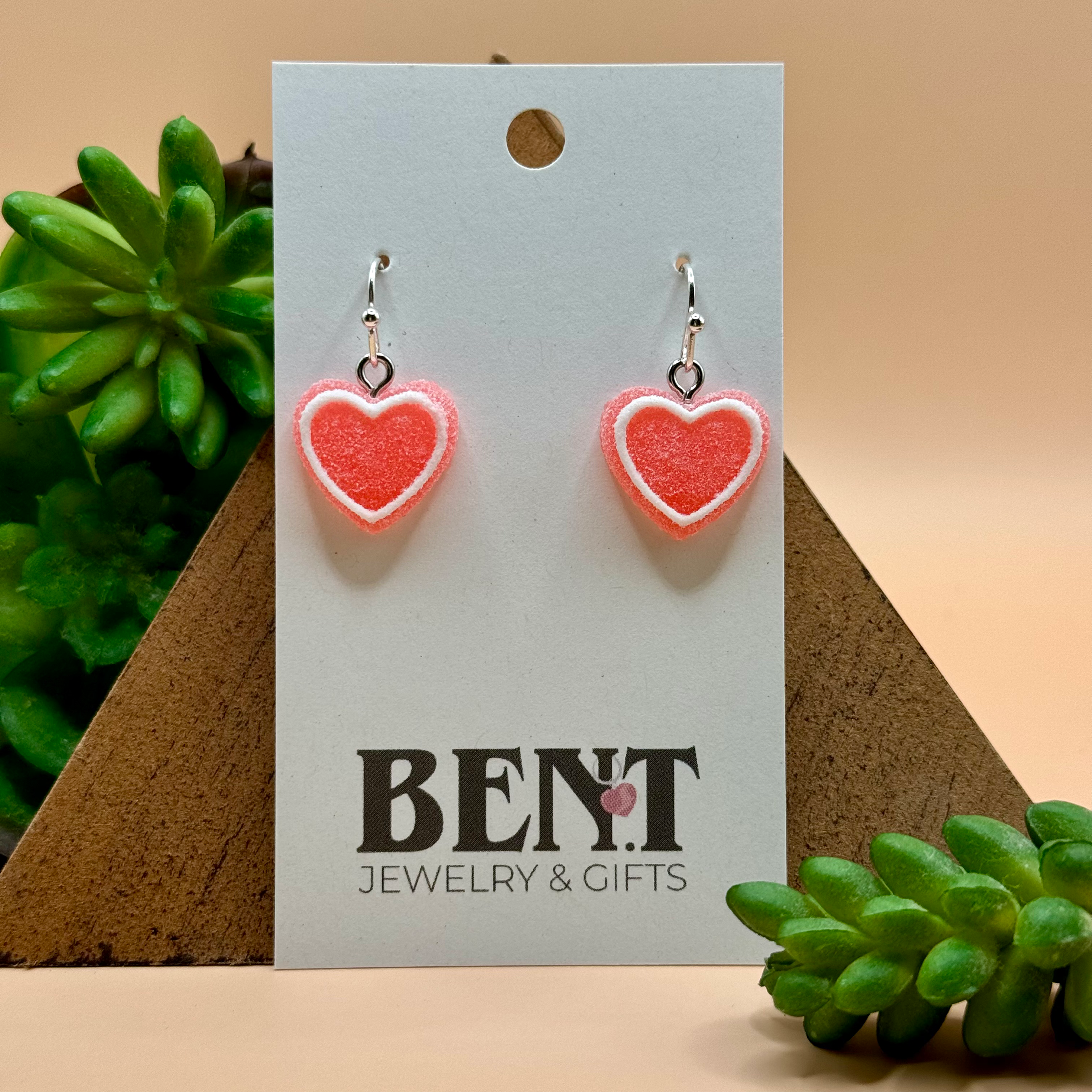 Jelly Candy Solid Hearts Dangle Earrings