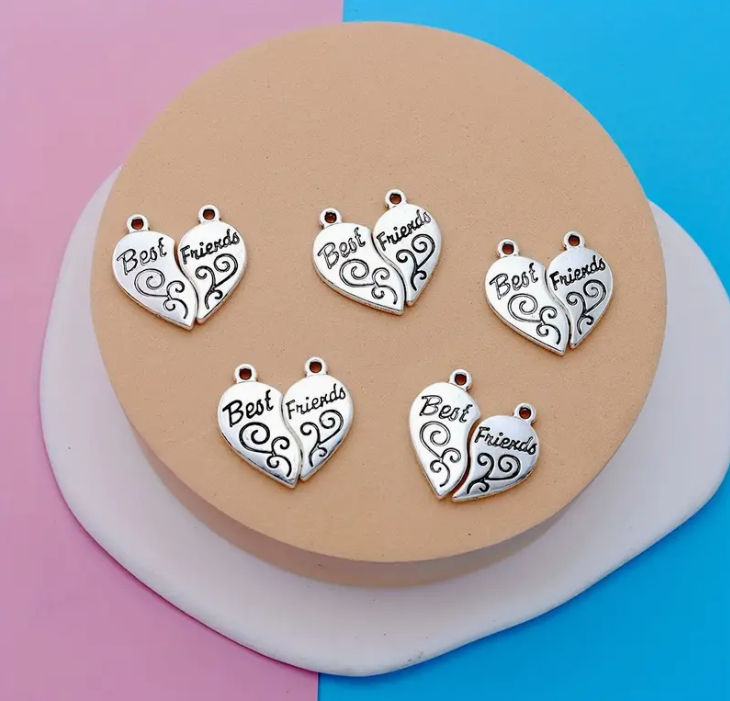 Thumbnail: Silver Split-Apart Best Friends Necklaces - Set of 2