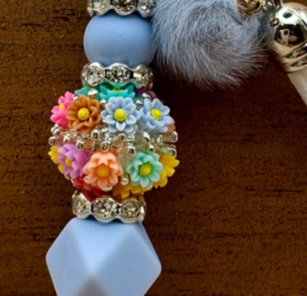 Multi Flower Round Bead - Beaded Pen