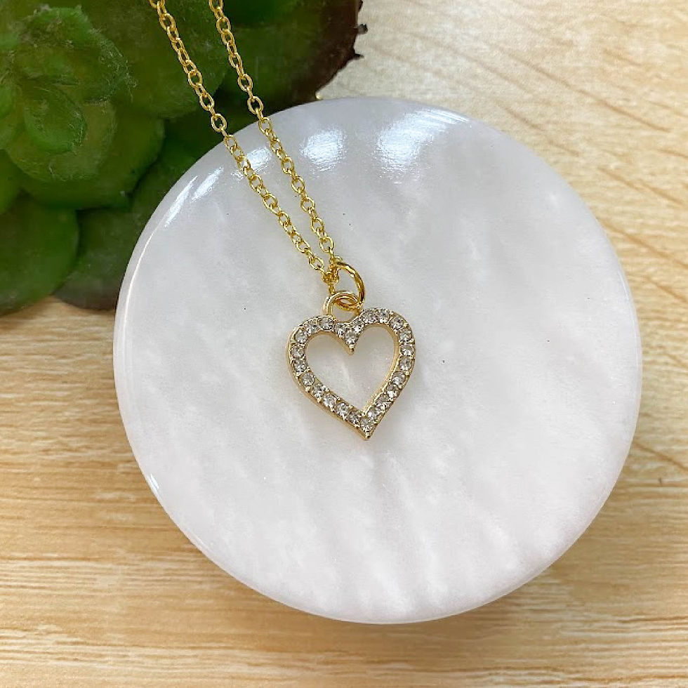 Crystal Heart Necklace in Gold