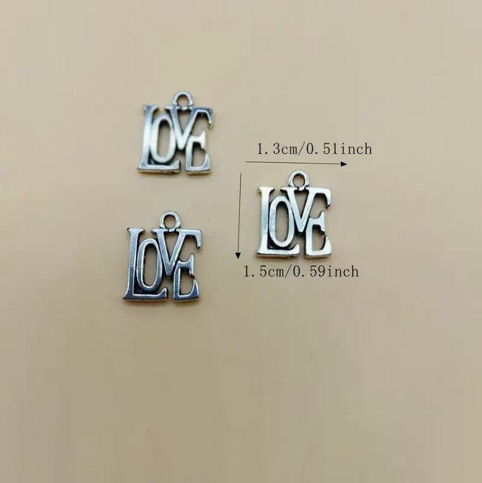 Thumbnail: Antiqued Silver "LOVE" Earrings