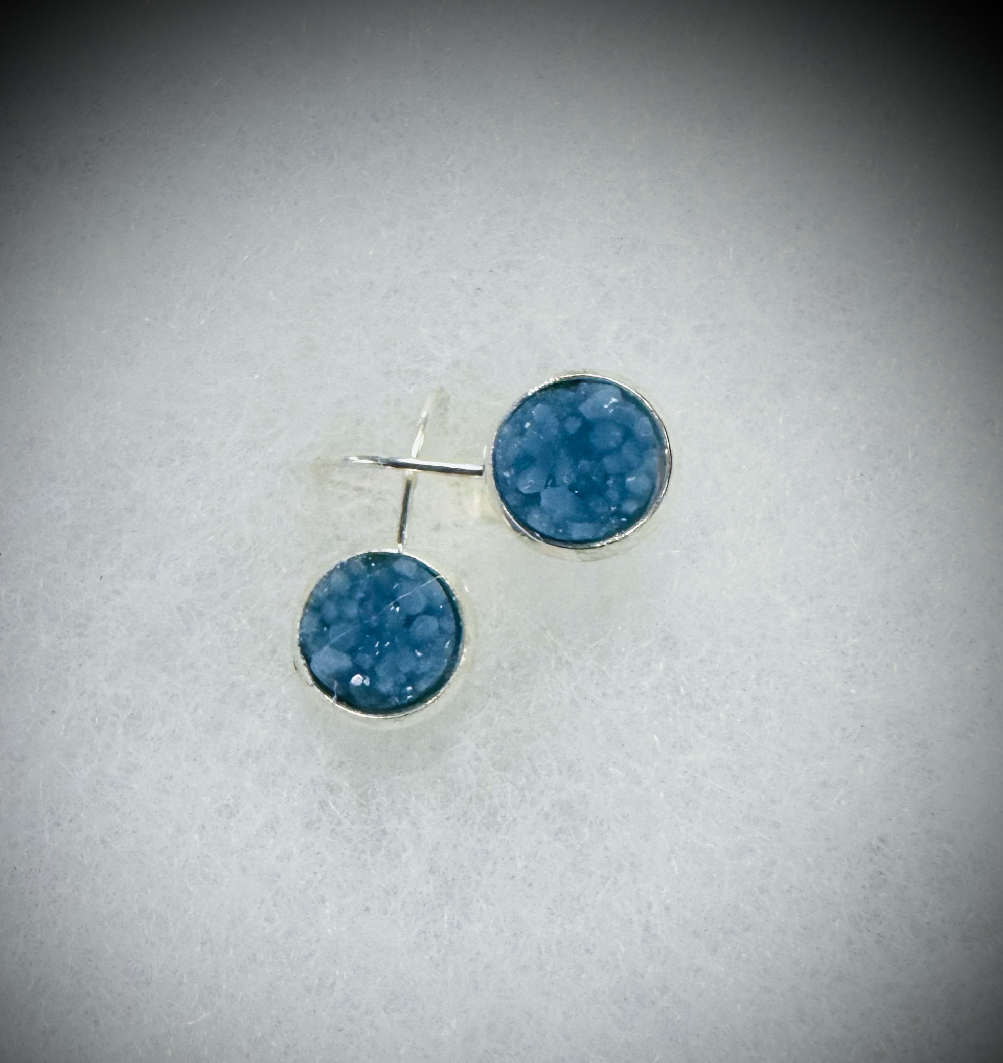 8mm Sky Blue Faux Geode Druzy Earrings