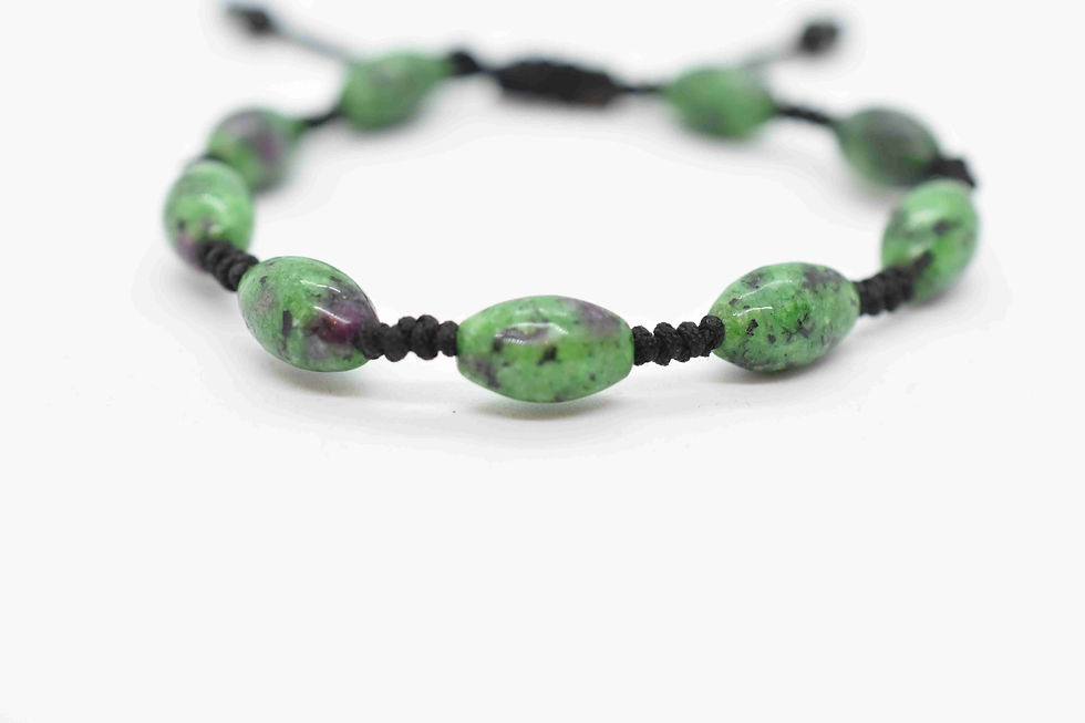 Thumbnail: Rubyzosite Natural Gemstone Hand Knotted Bracelet