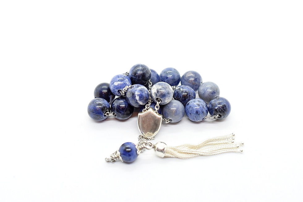 Thumbnail: Greek style Komboloi, made of Sodalite Natural Semi Precious Stone