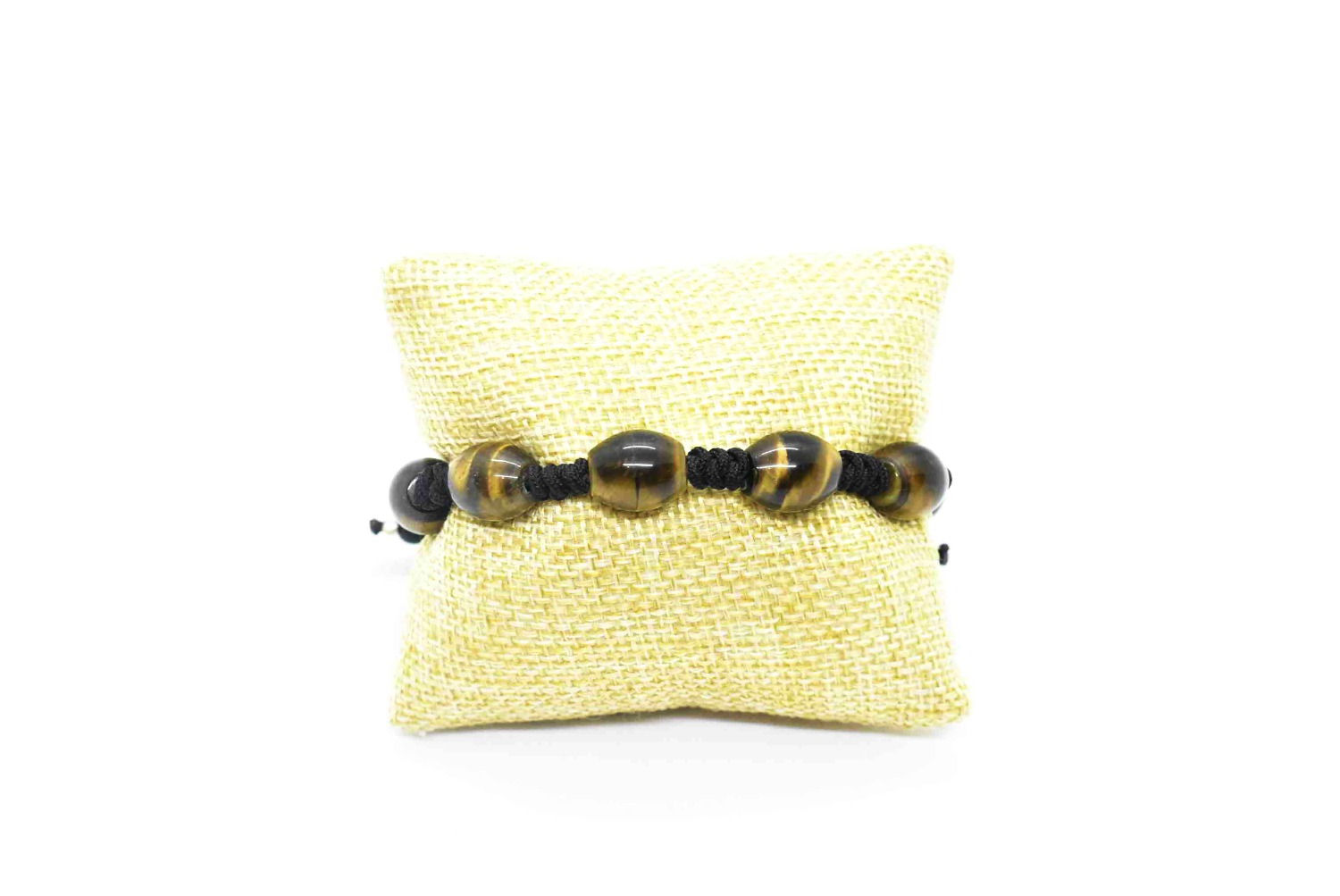 Tiger's Eye Natural Gemstone Hand Knotted Unisex Bracelet w/Silver parts