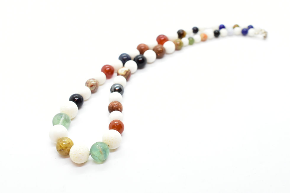 Thumbnail: Multi-Color Natural Gemstone, Handmade Women's Necklace
