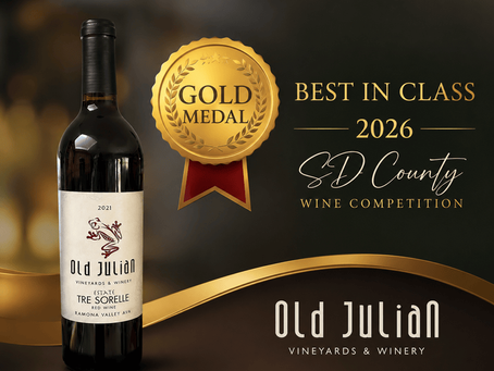San Diego County Fair Wine Competition Gold Medal Winner Tre Sorelle