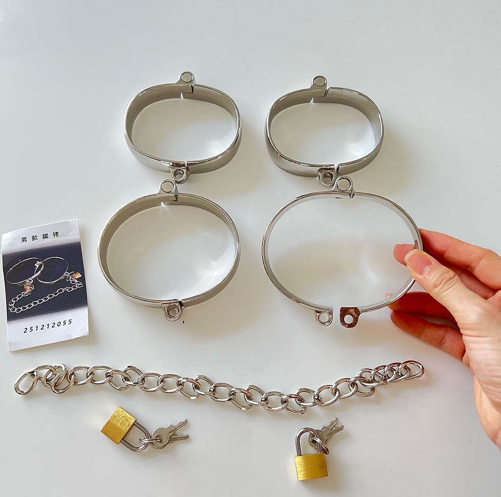 Thumbnail: Metal handcuffs ankle cuffs & chain