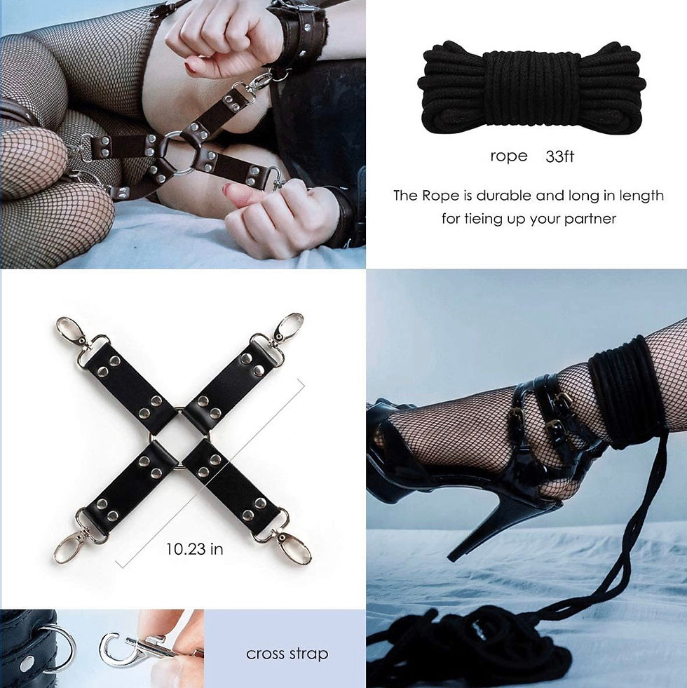 Thumbnail: 10 Pcs BDSM bondage set restraint kit 