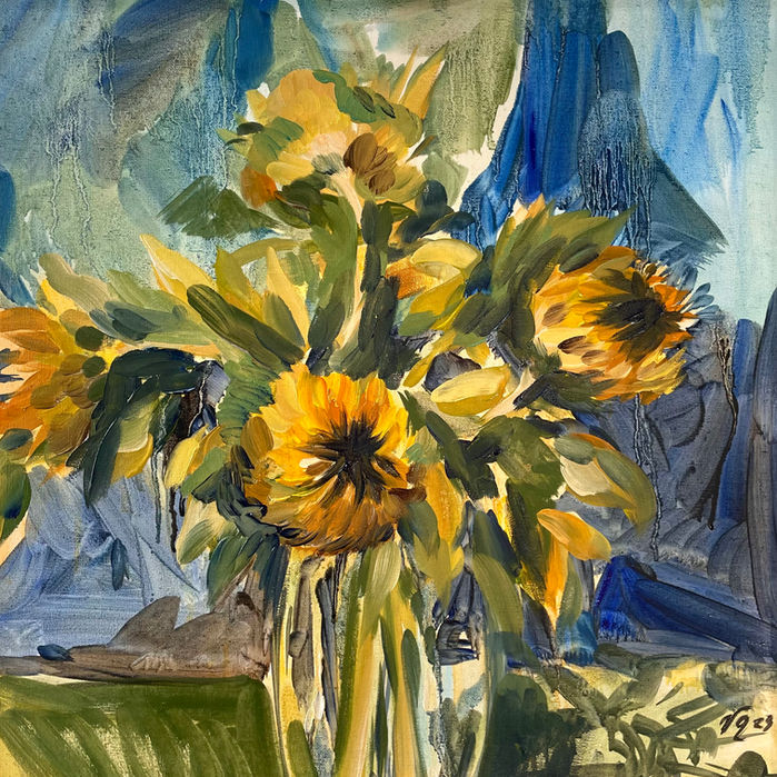 oil painting, artist in Braunschweig, modern art, sunflowers