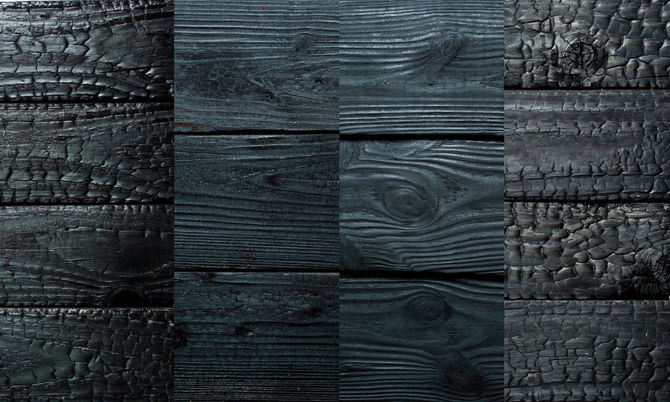 Shou Sugi Ban, the Japanese technique of wood charring.