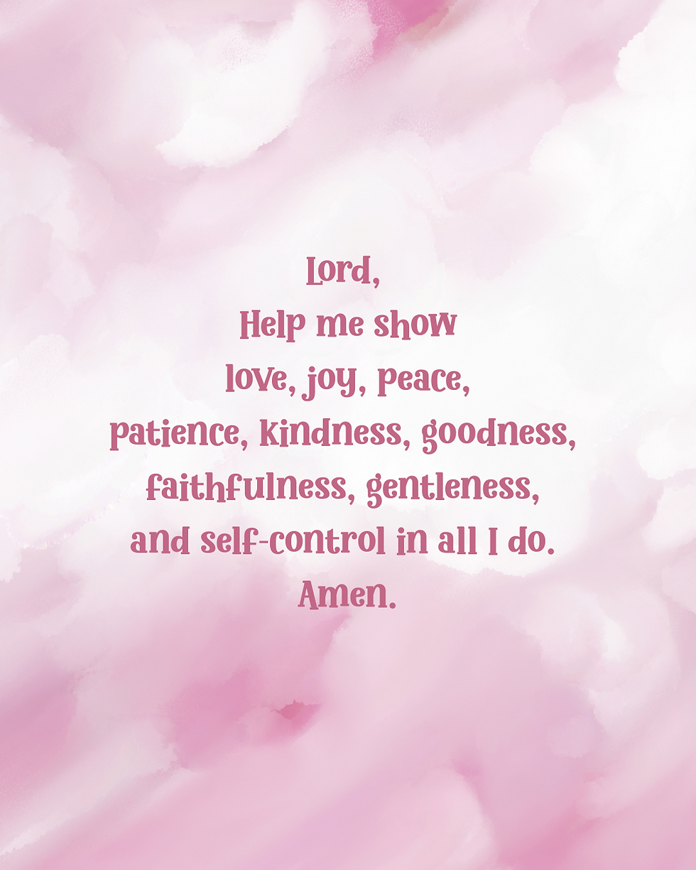 Showing the Fruits of the Spirit in Everyday Life