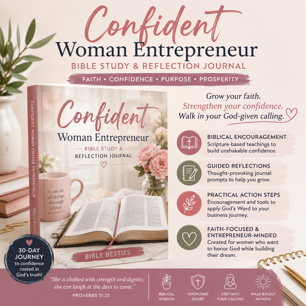 Confident Woman Entrepreneur Bible Study & Reflection Journal