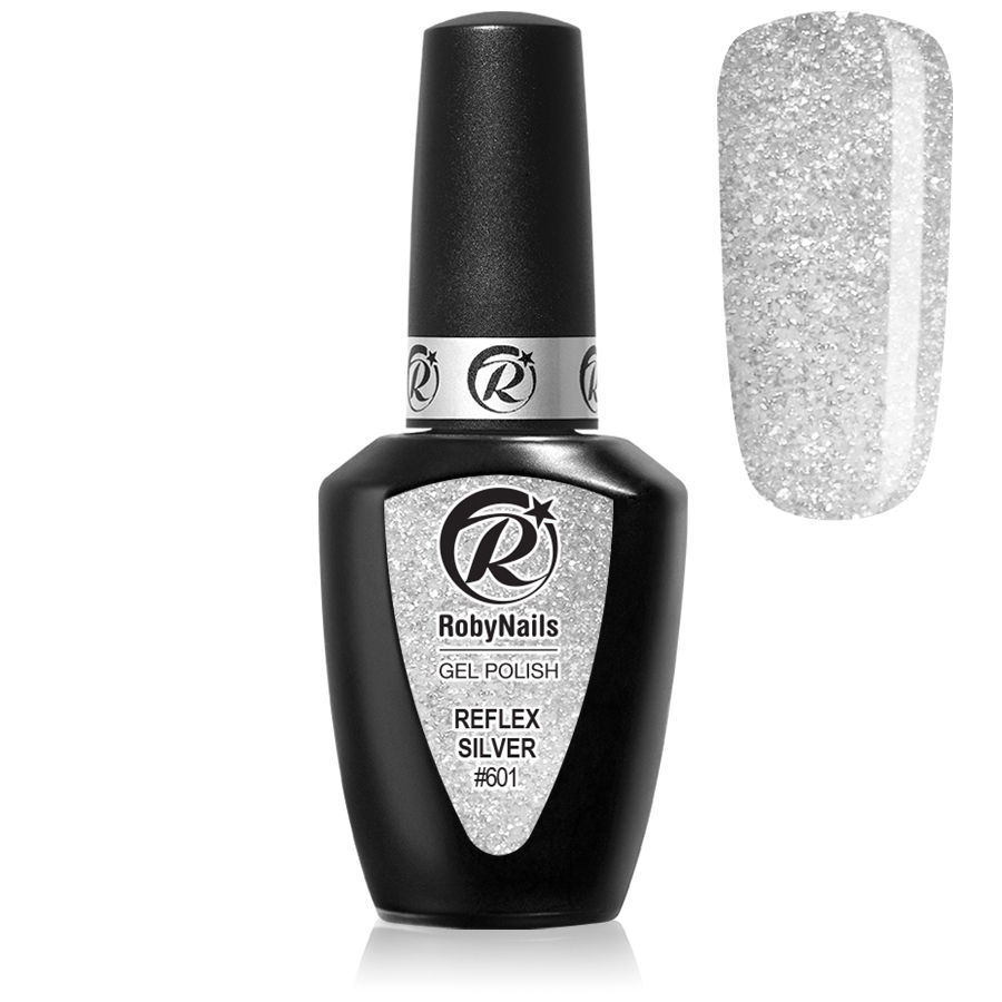 Gel Polish Reflex Silver RobyNails  #601 ג'ל פוליש רפלקס (פלאש) כסף רוביניילס