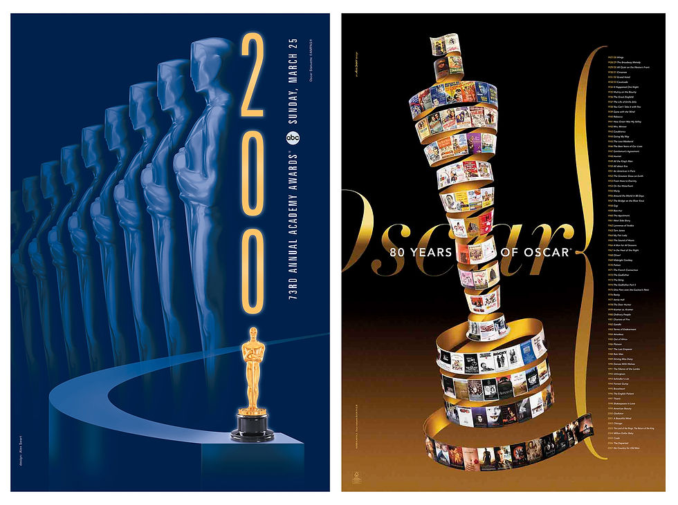 Two of the six Oscar® posters designed by the author.