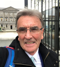 Photo of the Author, Frank Brehany, outside Ireland's Oireachtas in Dublin following a meeting with elected officials