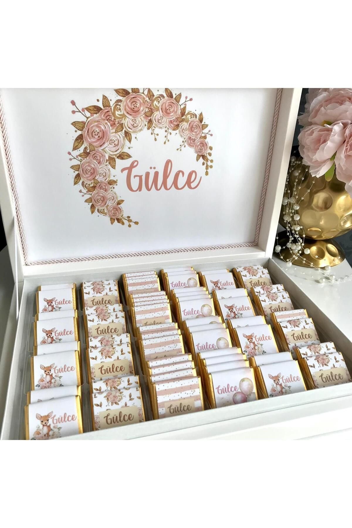 Isme Özel Tasarımlı Kız-erkek 60 Adet Bebek Çikolatası Yaş Günü-hediyelik