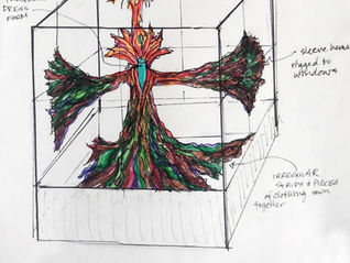 "Phoenix Rising" by A. Laura Brody: Art Installation at Adams Square Mini Park Gas Station