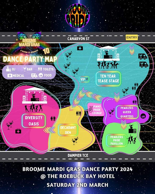 Broome Pride 2024 site map