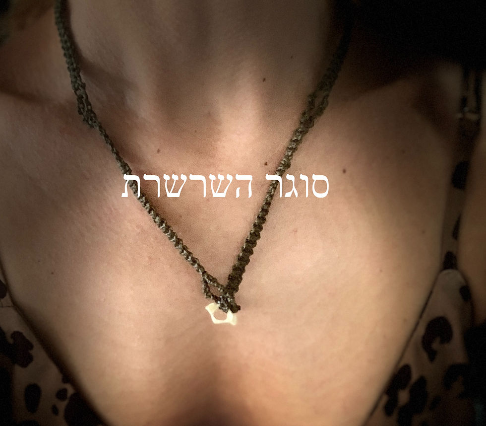 תמונה ממוזערת: שרשרת עצם ואבן ירוקה