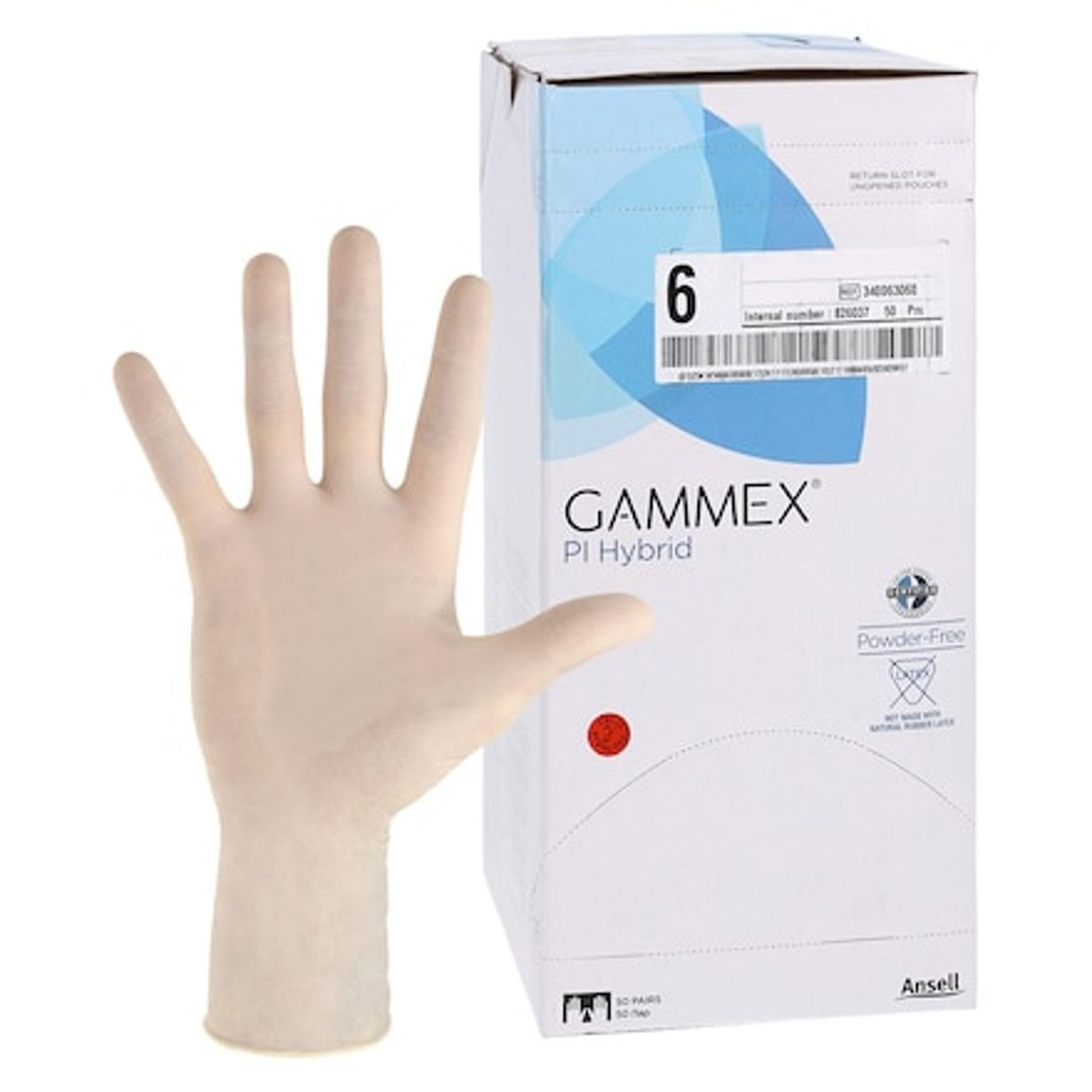 Gammex PI Hybrid Surgical Gloves, Size 6 , 50/Box Ansell 340063060