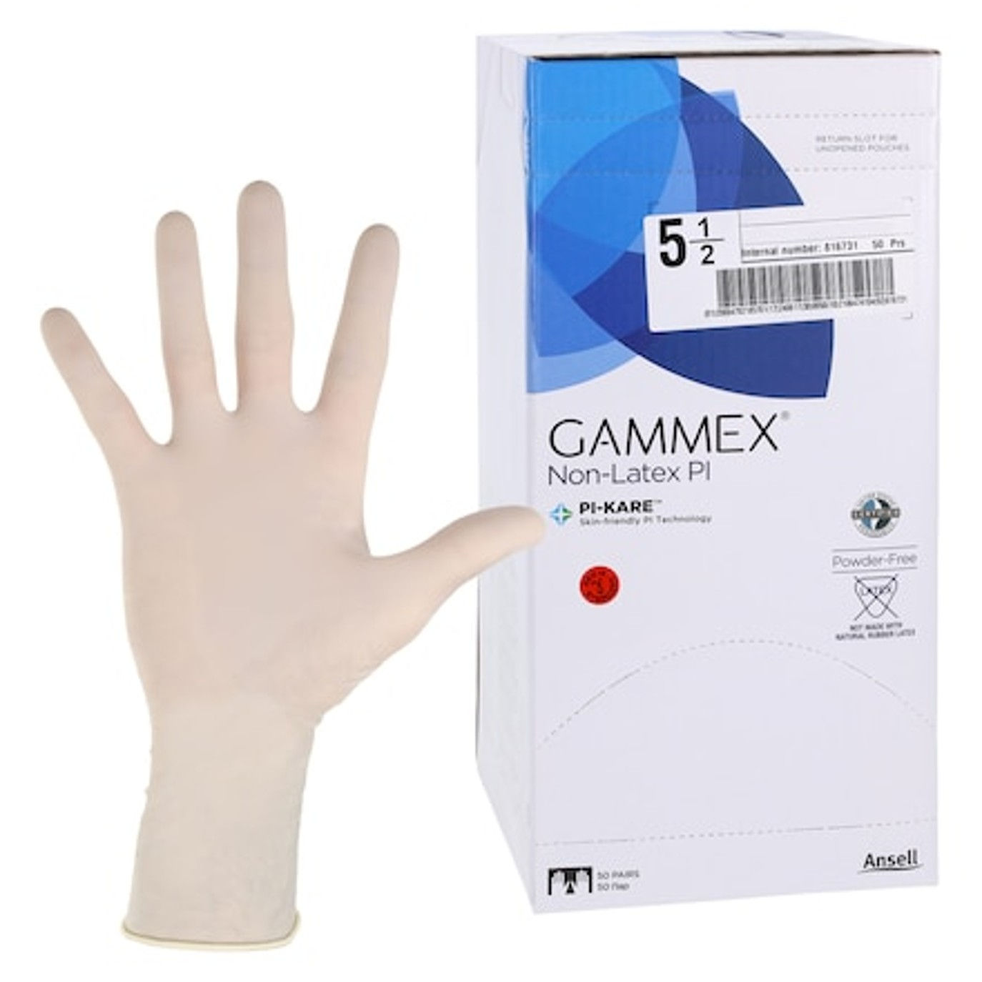 Surgical Glove GAMMEX Non-Latex PI Size 5.5 Sterile Polyisoprene Standard Cuff L