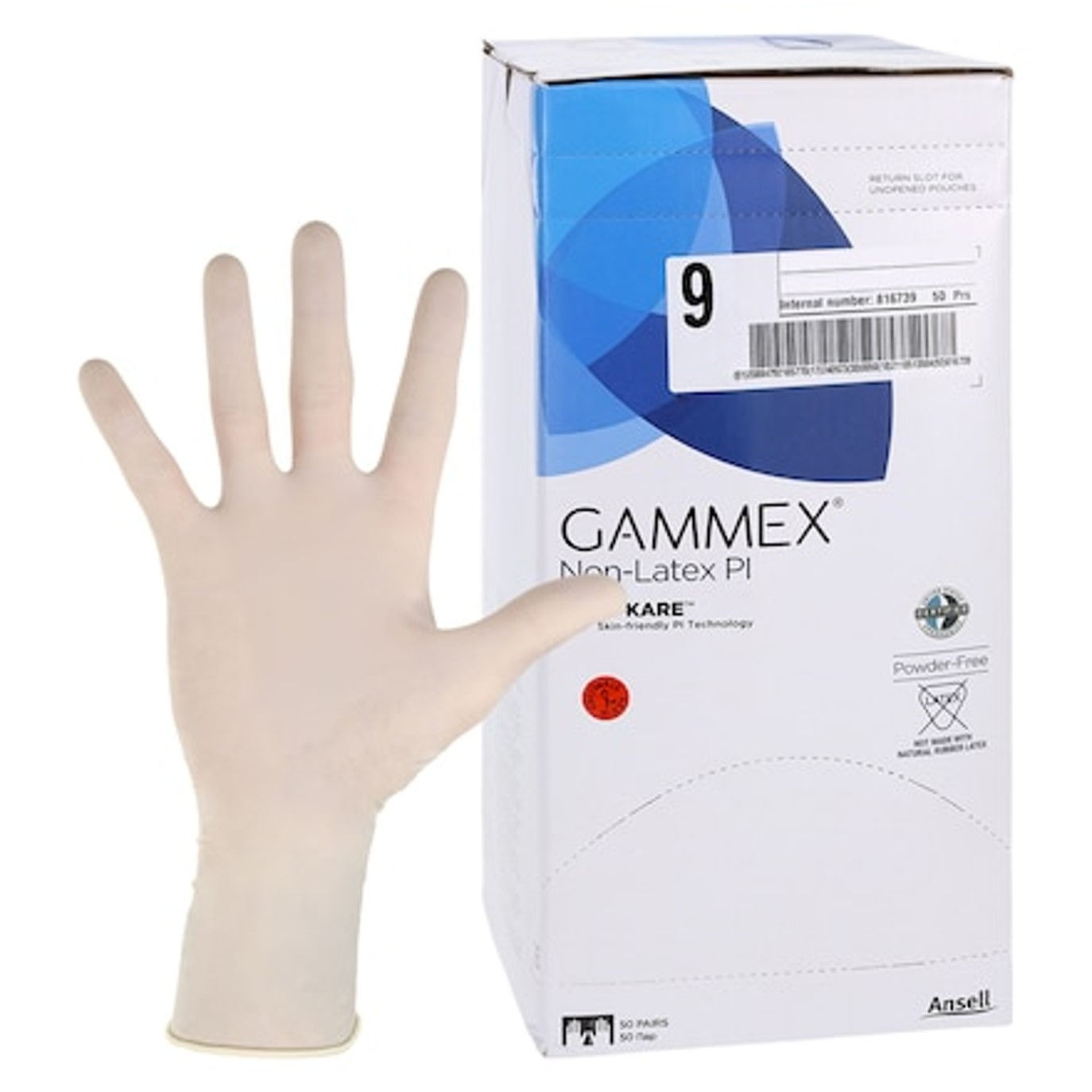 Surgical Glove GAMMEX Non-Latex PI Size 9 Sterile Polyisoprene Standard Cuff Len
