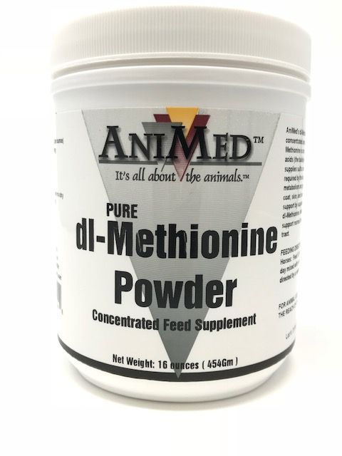 Pure DL-Methionine Powder, Concentrated Feed Supplement, 16oz Animed 90004