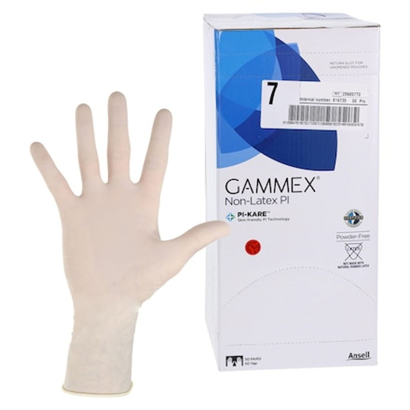 Surgical Glove GAMMEX Non-Latex PI Size 7 Sterile Polyisoprene Standard Cuff Len