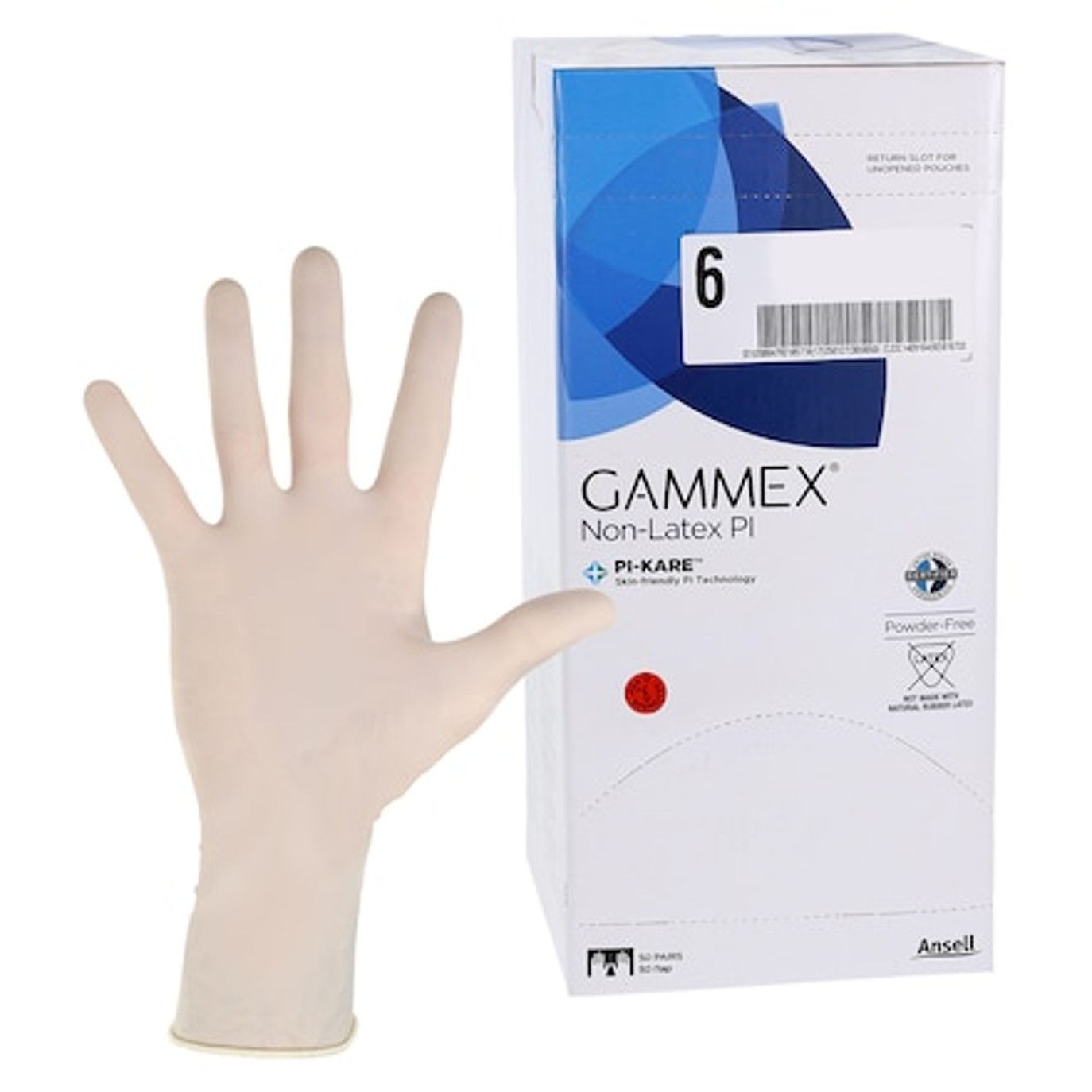 Surgical Glove GAMMEX Non-Latex PI Size 6 Sterile Polyisoprene Standard Cuff Len