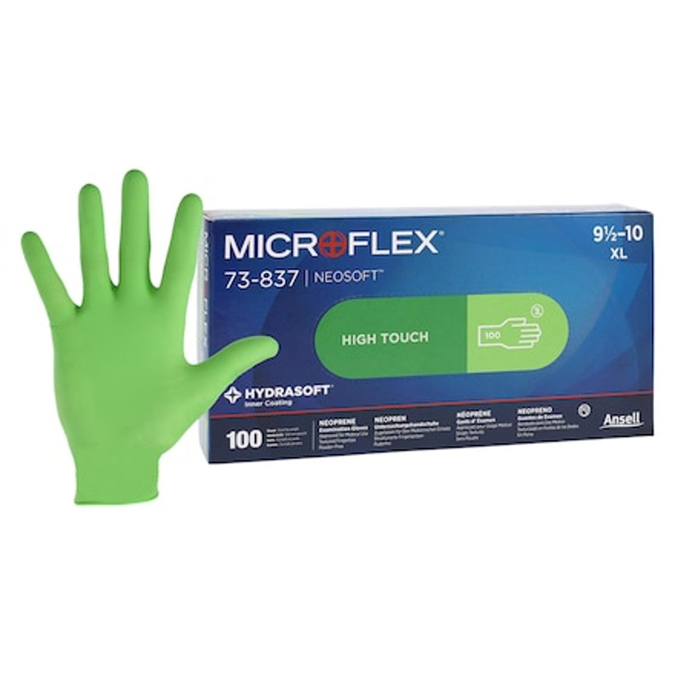 MICROFLEX Neosoft Neoprene , Exam Gloves X-Large Green , Non-Sterile 100/Bx ,