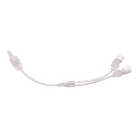 FiveTen-K Microbore Bifurcated Extension Set with 3 Clamps, Rotating Luer, 7" ,