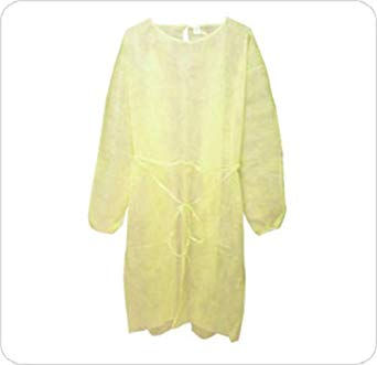 Isolation Gown, Non-Woven, Yellow , 10/Pack Vetone 610122