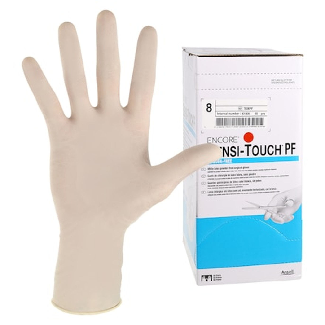 Encore Sensi-Touch PF Latex Surgical Gloves Size 8.0 , 50/Box ANSELL 7826PF