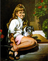 _Megan and Bitsy_, 30_x40_ Oils commissioned by Mr.and Mrs. Thomas Mckinney, Titusville,